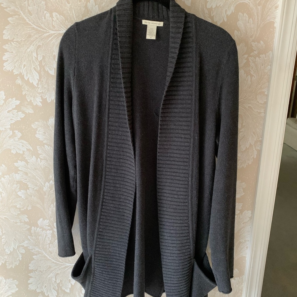 White + Warren fall long Gray sweater cotton M